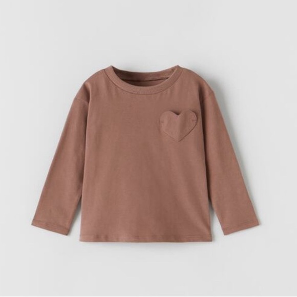 Zara Kids Heart Pocket long sleeve top size 2-3 years - Picture 1 of 2